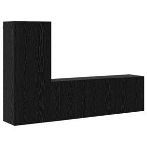 vidaXL Unité murale de TV 5 Pièces Chêne noir Bois d'ingénierie