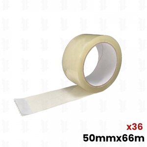 36 rouleaux adhésifs Transparent  50mm x 66m
