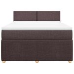 vidaXL Sommier à lattes de lit avec matelas Marron foncé 140x190 cm