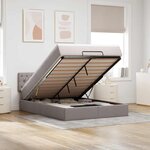 vidaXL Lit ottoman avec matelas taupe 140x200 cm tissu