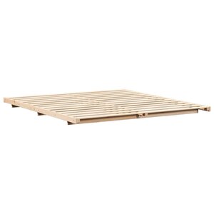 vidaXL Cadre de lit surélevé Marron 200 x 220 cm Bois massif en pin
