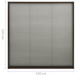 vidaXL Moustiquaire plissée pour fenêtre Aluminium Marron 120x120 cm