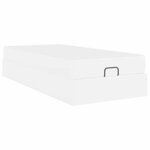 vidaXL Cadre de lit avec matelas Blanc pur 80 x 200 cm Faux cuir