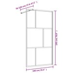 vidaXL Paroi de douche avec verre ESG transparent doré 100x195 cm