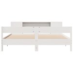vidaXL Lit bibliothèque sans matelas blanc 200x200 cm bois pin massif