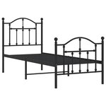 vidaXL Cadre de lit métal avec tête de lit/pied de lit noir 75x190 cm
