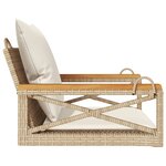 vidaXL Balancelle avec coussins beige 63x62x40 cm résine tressée