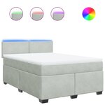 vidaXL Sommier à lattes de lit et matelas Gris clair 160x200cm Velours