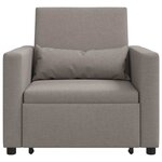 vidaXL Canapé Lit Simple Taupe 90 x 165 x 87 cm tissu