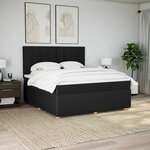 vidaXL Sommier à lattes de lit avec matelas Noir 180x200 cm Tissu