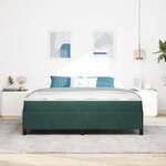 vidaXL Cadre de lit avec matelas Vert foncé 180 x 200 cm tissu