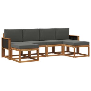 vidaXL Ensemble de canapés d'extérieur 6 pc Naturel et Anthracite