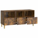 vidaXL Meuble TV 102 x 34 5 x 50 cm Chêne fumé Bois d'ingénierie