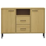 vidaXL Buffet avec pieds en métal Marron 113x40x77 cm Bois massif OSLO