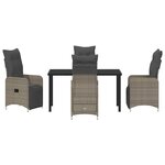 vidaXL Ensemble de salle à manger pour jardin 5 Pièces Gris Poly rotin