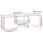 Meuble TV vidaXL Noir Chêne 150x30x50 cm Bois d'ingénierie