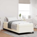 vidaXL Cadre de lit Crème 80 x 200 cm Tissu en velours côtelé