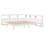 vidaXL Lit bibliothèque sans matelas blanc 200x200 cm bois pin massif