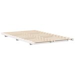 vidaXL Cadre de lit surélevé Blanc 140 x 190 cm Bois massif en pin