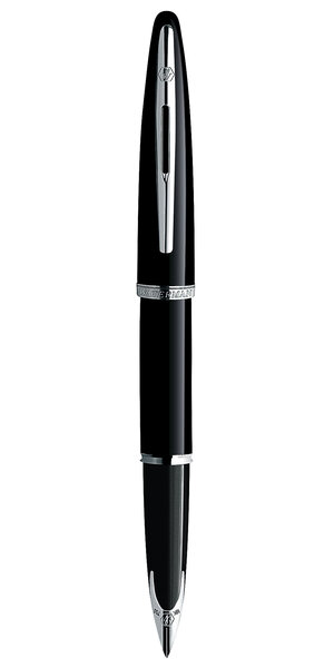 Waterman carène stylo plume  noir brillant  plume fine 18k  encre bleue  coffret cadeau