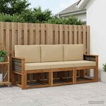 vidaXL Ensemble de canapés d'extérieur 3 pc Naturel