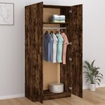 vidaXL Garde-robe Chêne fumé 90x52x200 cm Bois d'ingénierie