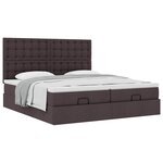 VidaXL Cadre de lit ottoman avec matelas marron foncé 180x200 cm tissu