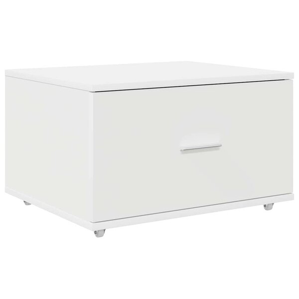 vidaXL Armoire à tiroirs avec roue Blanc 55 x 45 x 31 cm