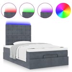 vidaXL Cadre de lit ottoman et matelas gris foncé 120x200 cm velours