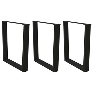 vidaXL Pieds de table à manger en V 3 pièces Noir 80 x (72-73 3) cm Acier
