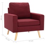 vidaXL Fauteuil Rouge bordeaux Tissu
