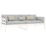 vidaXL Lit de jour blanc bois de pin massif 90x200 cm
