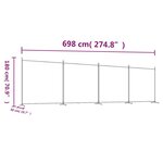 vidaXL Cloison de séparation 4 panneaux Anthracite 698x180 cm Tissu