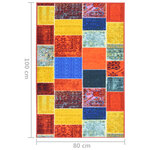 Vidaxl tapis de couloir multicolore 80x100 cm