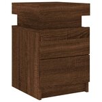vidaXL Table de chevet avec lumières LED chêne marron 35x39x55 cm