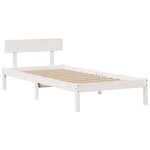 vidaXL Lit bibliothèque sans matelas blanc 90x190cm bois de pin massif