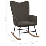 vidaXL Chaise à bascule Gris foncé Velours