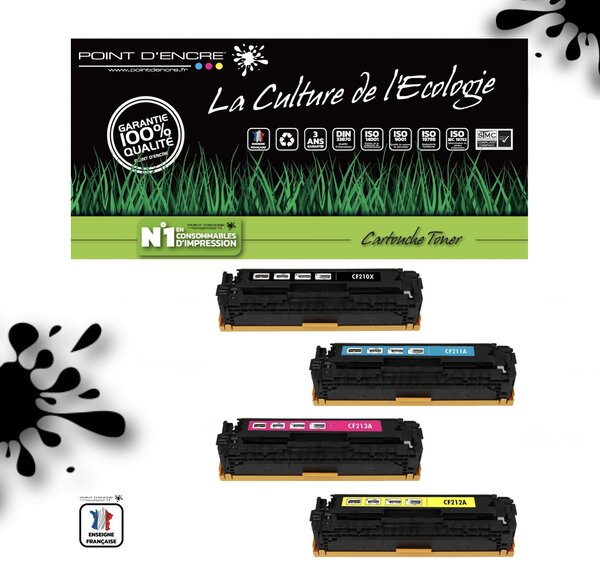 CF210X / 131X - NOIR / CYAN / MAGENTA / JAUNE - Grande capacité