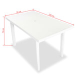 vidaXL Table de jardin Blanc 126 x 76 x 72 cm Plastique