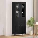 vidaXL Haut Armoire Chêne noir 69 5 x 34 x 180 cm Bois d'ingénierie