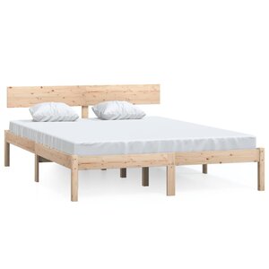 vidaXL Cadre de lit bois de pin massif 150x200 cm très grand