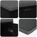 vidaXL Banc d'entrée avec coussin Chêne noir 80 x 46 x 46 cm