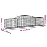 vidaXL Paniers à gabions arqués 7 Pièces 300x50x60/80 cm fer galvanisé