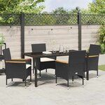 vidaXL Ensemble de salle à manger pour jardin 5 Pièces Noir Poly rotin