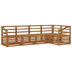 vidaXL Ensemble de canapé d'angle 5 Pièces Naturel Bois d'Acacia Massif