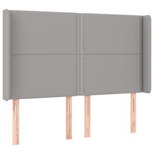 vidaXL Tête de lit avec oreilles Gris clair 147x16x118/128 cm Tissu