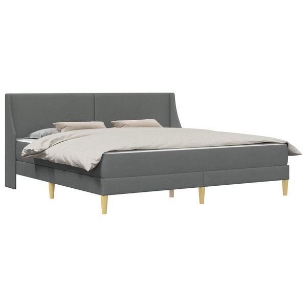 vidaXL Cadre de lit avec matelas Gris foncé 180 x 200 cm Polyester