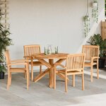 vidaXL Ensemble de salle à manger pour jardin 3 Pièces Marron