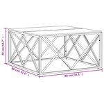 vidaXL Table basse argenté acier inoxydable/bois massif récupération