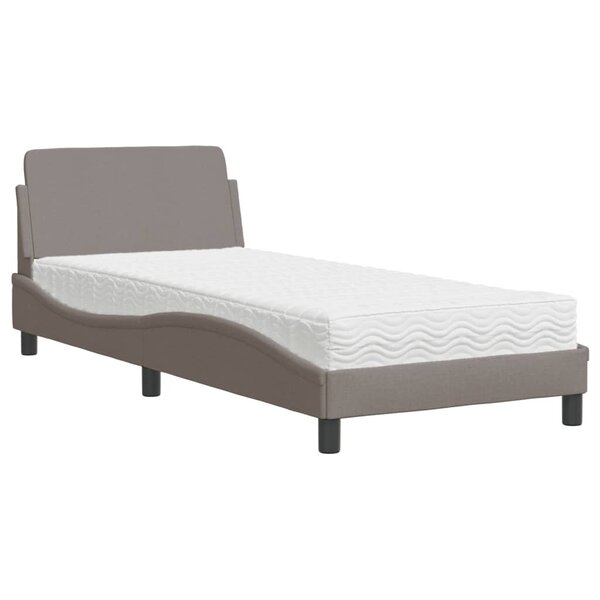 vidaXL Lit avec matelas taupe 80x200 cm tissu